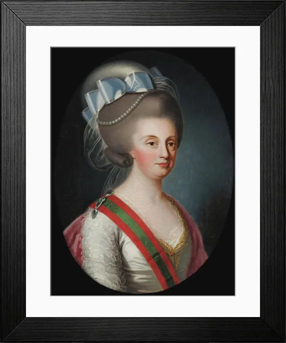 Framed Print : Portrait of Queen Maria I of Portugal (1734-1816), 1780s. Creator: Troni, Giuseppe (1739-1810) Framed Print : Portrait of Queen Maria I of Portugal (1734-1816), 1780s. Creator: Troni, Giuseppe (1739-1810)