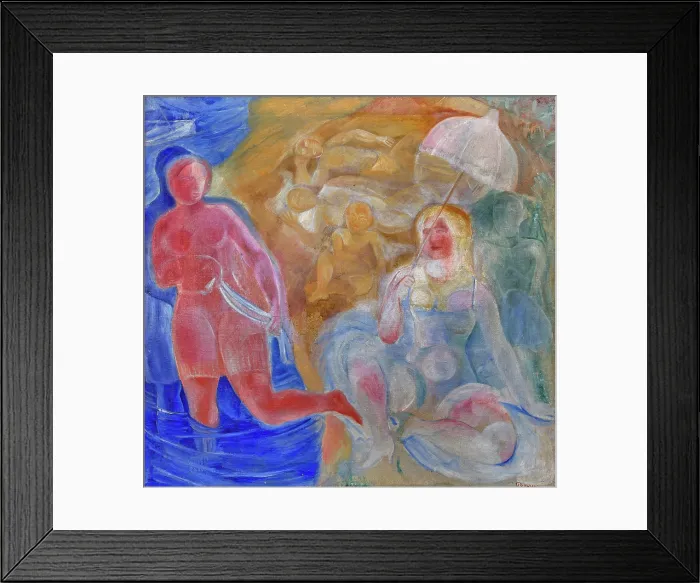 Framed Print : The Beach, 1920. Creator: Palmov, Viktor Nikandrovich (1888-1929) Framed Print : The Beach, 1920. Creator: Palmov, Viktor Nikandrovich (1888-1929)
