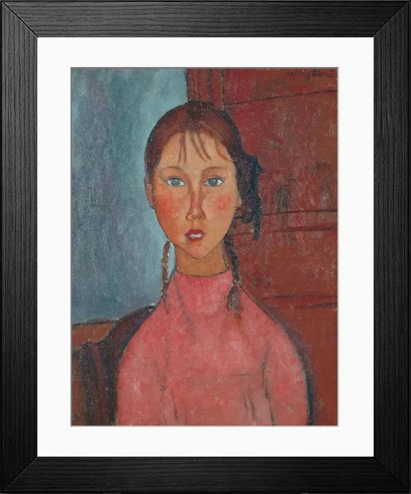 Framed Print : Girl with Pigtails, c1918. Creator: Modigliani, Amedeo (1884-1920) Framed Print : Girl with Pigtails, c1918. Creator: Modigliani, Amedeo (1884-1920)