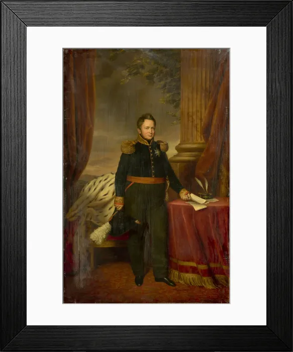 Framed Print : Portrait of King William I of the Netherlands (1772-1843), Between 1833 and 1839. Creator: Hulst, Jan Baptist, van der (1790-1862) Framed Print : Portrait of King William I of the Netherlands (1772-1843), Between 1833 and 1839. Creator: Hulst, Jan Baptist, van der (1790-1862)