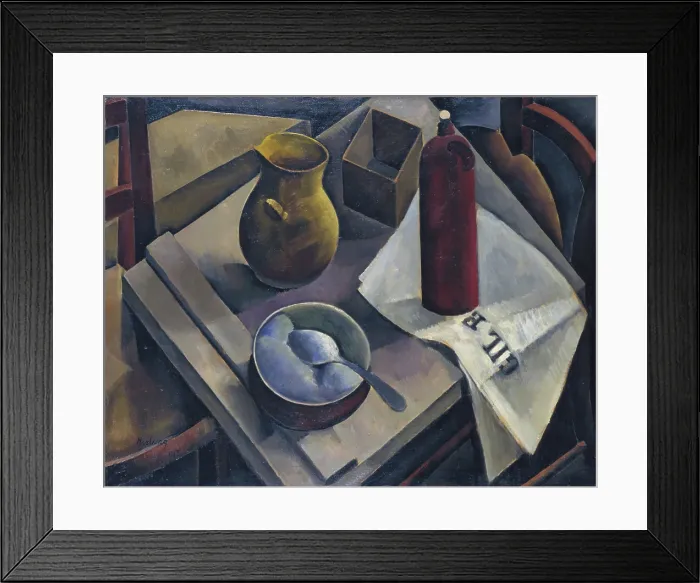 Framed Print : Still Life with News Paper, 1913. Creator: Kisling, Moise (1891-1953) Framed Print : Still Life with News Paper, 1913. Creator: Kisling, Moise (1891-1953)