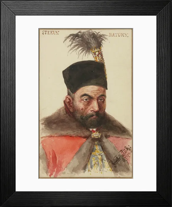 Framed Print : Portrait of Stephan Bathory (1533-1586), King of Poland and Grand Duke of Lithuania, 1909. Creator: Strzalecki, Jan Michal (1837 / 38-1919) Framed Print : Portrait of Stephan Bathory (1533-1586), King of Poland and Grand Duke of Lithuania, 1909. Creator: Strzalecki, Jan Michal (1837 / 38-1919)