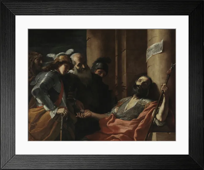 Framed Print : Belisarius Begging for Alms, 1660s. Creator: Preti, Mattia (1613-1699) Framed Print : Belisarius Begging for Alms, 1660s. Creator: Preti, Mattia (1613-1699)