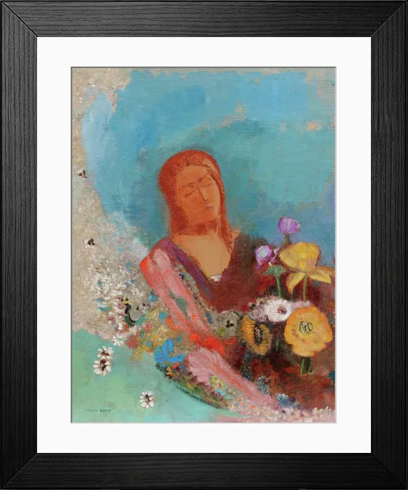 Framed Print : Closed Eyes, after 1900. Creator: Redon, Odilon (1840-1916) Framed Print : Closed Eyes, after 1900. Creator: Redon, Odilon (1840-1916)