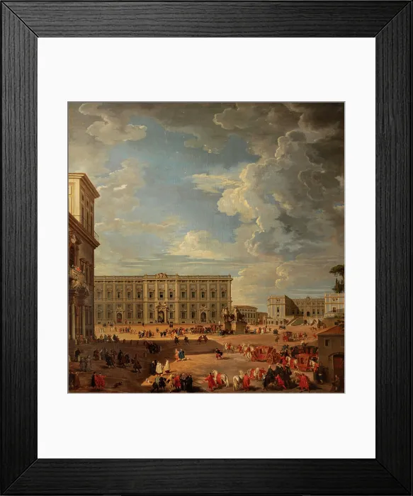 Framed Print : View of the Piazza del Quirinale, 1733. Creator: Pannini (Panini), Giovanni Paolo (1691-1765) Framed Print : View of the Piazza del Quirinale, 1733. Creator: Pannini (Panini), Giovanni Paolo (1691-1765)