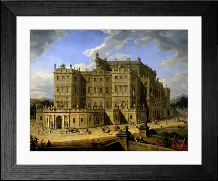 Framed Print : View of Castello di Rivoli, 1724. Creator: Pannini (Panini), Giovanni Paolo (1691-1765) Framed Print : View of Castello di Rivoli, 1724. Creator: Pannini (Panini), Giovanni Paolo (1691-1765)