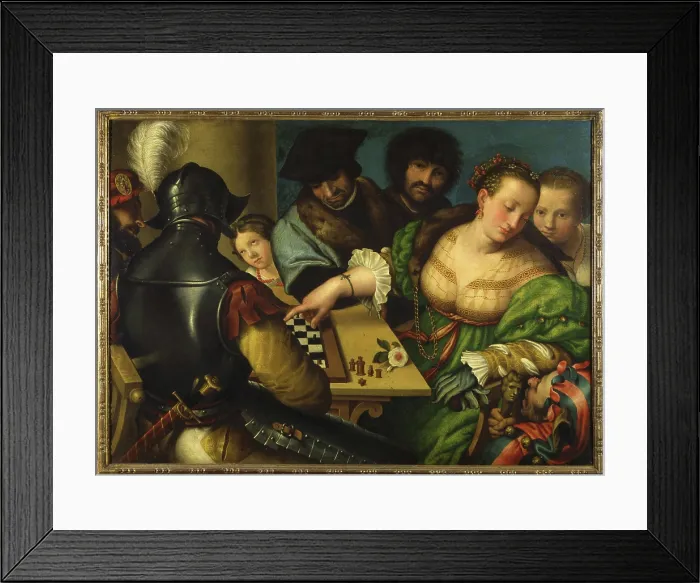 Framed Print : The Chess game, c1532. Creator: Campi, Giulio (1507-1573) Framed Print : The Chess game, c1532. Creator: Campi, Giulio (1507-1573)