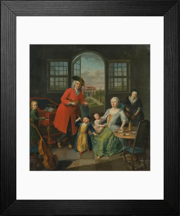 Framed Print : A family playing music in an interior, 1734. Creator: Waerdigh, Dominicus Gottfried (1700-1789) Framed Print : A family playing music in an interior, 1734. Creator: Waerdigh, Dominicus Gottfried (1700-1789)