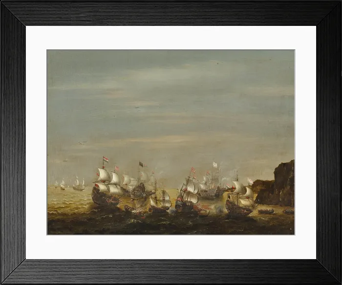 Framed Print : The Battle of Gibraltar, 25 April 1607, c1630. Creator: Verbeeck, Cornelis (1585 / 91-after 1637) Framed Print : The Battle of Gibraltar, 25 April 1607, c1630. Creator: Verbeeck, Cornelis (1585 / 91-after 1637)