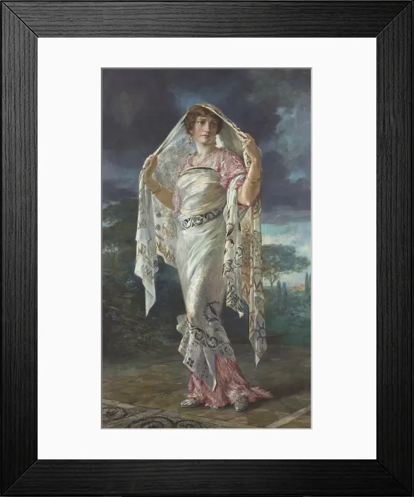 Framed Print : Henriette dressed as a Pompeian, 1935. Creator: Fortuny y Madrazo, Mariano (1871-1949)