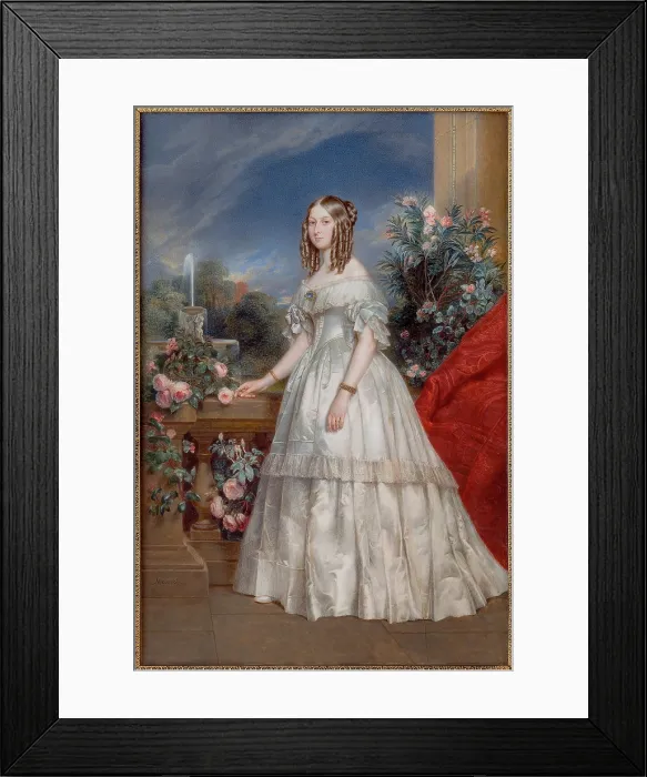 Framed Print : Portrait of Princess Victoria of Saxe-Coburg and Gotha (1822-1857), Duchess of Nemours, c1845. Creator: Meuret, Francois (1800-1887)
