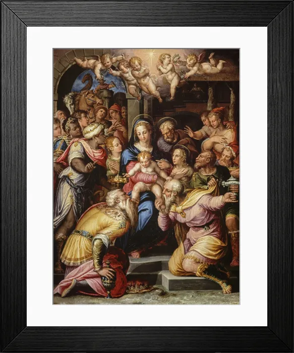 Framed Print : The Adoration of the Magi, 1567. Creator: Vasari, Giorgio (1511-1574) Framed Print : The Adoration of the Magi, 1567. Creator: Vasari, Giorgio (1511-1574)