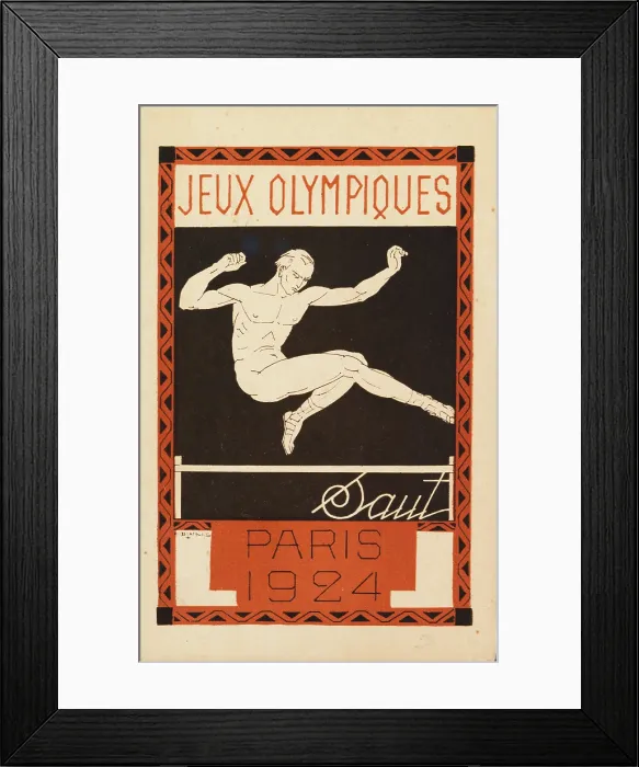 Framed Print : Jump. Olympic Games, Paris 1924, 1924. Creator: Blanche, Emmanuel (1880-1946) Framed Print : Jump. Olympic Games, Paris 1924, 1924. Creator: Blanche, Emmanuel (1880-1946)