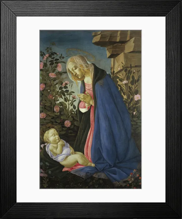 Framed Print : The Virgin Adoring the Sleeping Christ Child, c1485. Creator: Botticelli, Sandro (1445-1510) Framed Print : The Virgin Adoring the Sleeping Christ Child, c1485. Creator: Botticelli, Sandro (1445-1510)