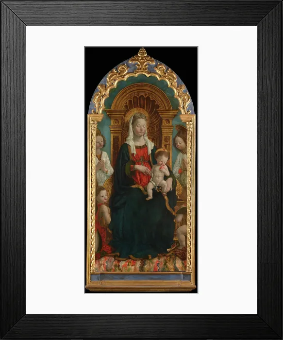 Framed Print : Madonna and Child Enthroned with Four Angels, 1475-1480. Creator: Spanzotti, Giovanni Martino (ca 1455-ca 1528) Framed Print : Madonna and Child Enthroned with Four Angels, 1475-1480. Creator: Spanzotti, Giovanni Martino (ca 1455-ca 1528)