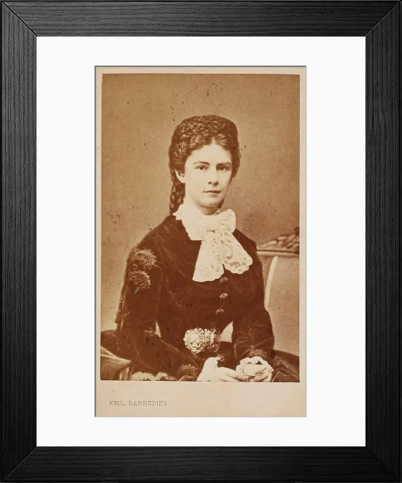 Framed Print : Portrait of Elisabeth of Bavaria, 1860s. Creator: Rabending, Emil (1823-1886) Framed Print : Portrait of Elisabeth of Bavaria, 1860s. Creator: Rabending, Emil (1823-1886)