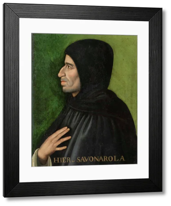 Framed Print : Portrait of Girolamo Savonarola, before 1521. Creator: Anonymous Framed Print : Portrait of Girolamo Savonarola, before 1521. Creator: Anonymous