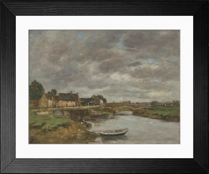 Framed Print : Trouville. An old bridge upon the Touques, c1890. Creator: Boudin, Eugene-Louis (1824-1898) Framed Print : Trouville. An old bridge upon the Touques, c1890. Creator: Boudin, Eugene-Louis (1824-1898)