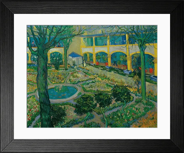 Framed Print : The Courtyard of the Hospital at Arles, 1889. Creator: Gogh, Vincent, van (1853-1890) Framed Print : The Courtyard of the Hospital at Arles, 1889. Creator: Gogh, Vincent, van (1853-1890)