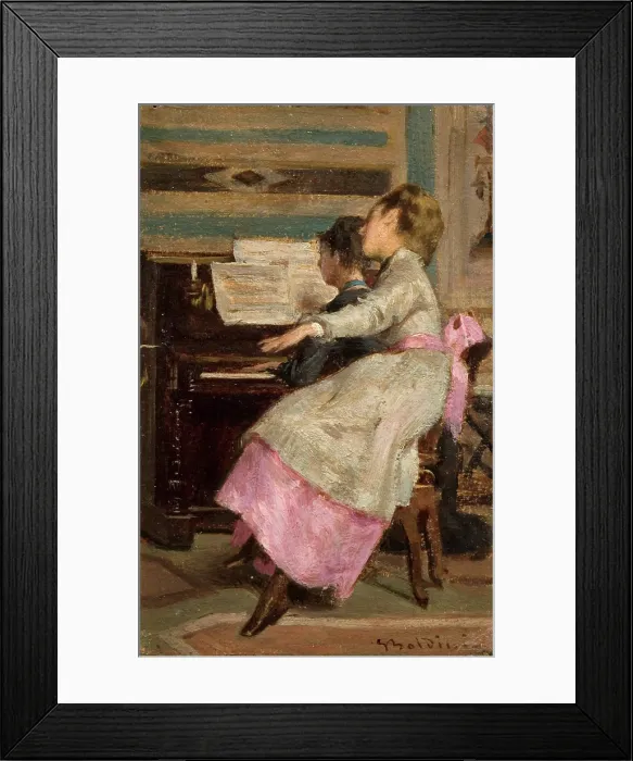 Framed Print : At the piano, 1867. Creator: Boldini, Giovanni (1842-1931) Framed Print : At the piano, 1867. Creator: Boldini, Giovanni (1842-1931)