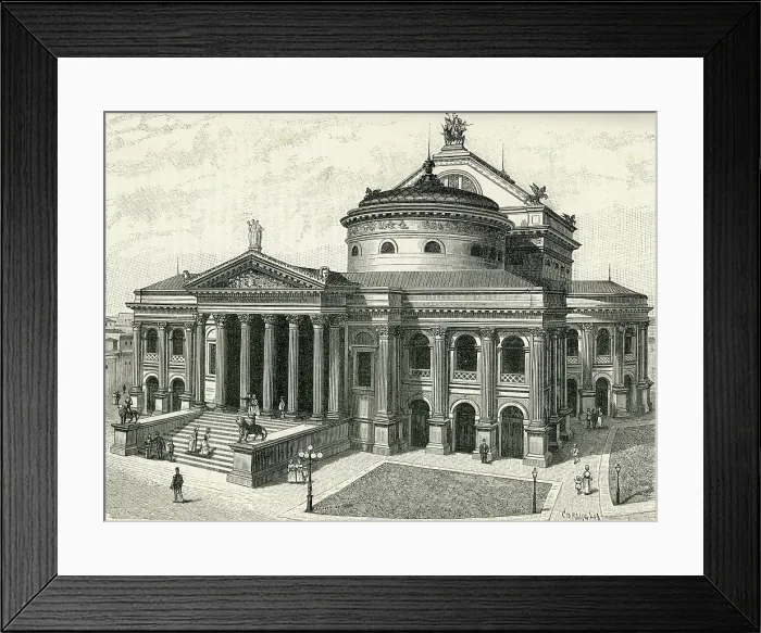 Framed Print : Teatro Massimo, Palermo, Second Half of the 19th century. Creator: Cornaglia, Carlo (active 1854-1899) Framed Print : Teatro Massimo, Palermo, Second Half of the 19th century. Creator: Cornaglia, Carlo (active 1854-1899)