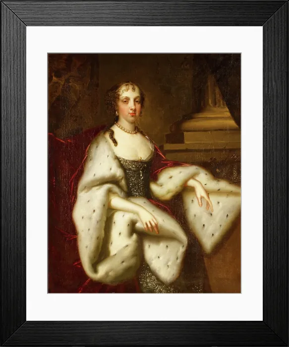 Framed Print : Portrait of Catherine of Braganza (1638-1705), Queen consort of England, 3rd quarter of 17th century Creator: Lely, Sir Peter (1618-1680) Framed Print : Portrait of Catherine of Braganza (1638-1705), Queen consort of England, 3rd quarter of 17th century Creator: Lely, Sir Peter (1618-1680)