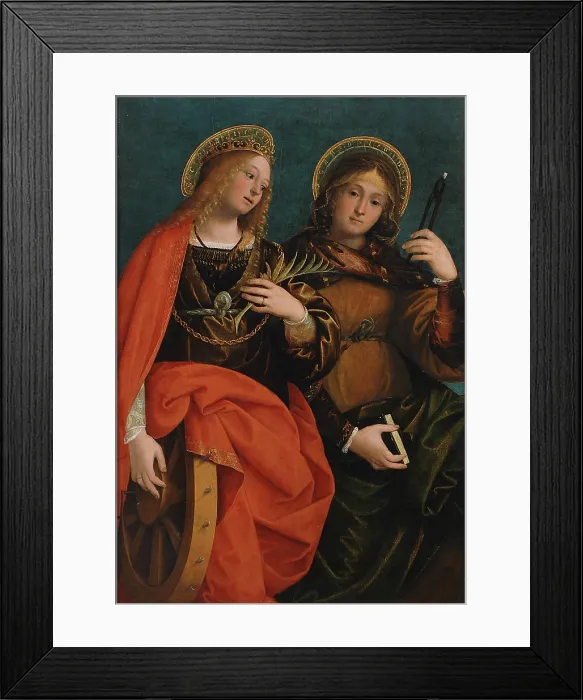 Framed Print : Saint Catherine of Alexandria and Saint Apollonia, before 1519. Creator: Ferrari, Gaudenzio (ca 1477-1546) Framed Print : Saint Catherine of Alexandria and Saint Apollonia, before 1519. Creator: Ferrari, Gaudenzio (ca 1477-1546)
