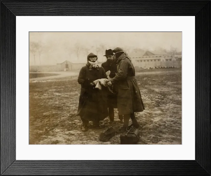 Framed Print : Colette as reporter 'Le Matin' during the first flight of the Caudron aircraft in 1919, 1919. Creator: Anonymous Framed Print : Colette as reporter 'Le Matin' during the first flight of the Caudron aircraft in 1919, 1919. Creator: Anonymous