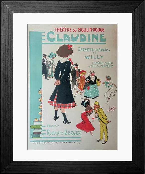 Framed Print : Claudine. Operette d'apres les romans de Willy & Colette Willy. Musique de Rodolphe Berger, 1910