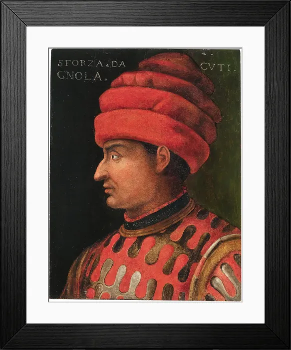 Framed Print : Portrait of Muzio Attendolo Sforza (1369-1424), 16th century. Creator: Anonymous Framed Print : Portrait of Muzio Attendolo Sforza (1369-1424), 16th century. Creator: Anonymous
