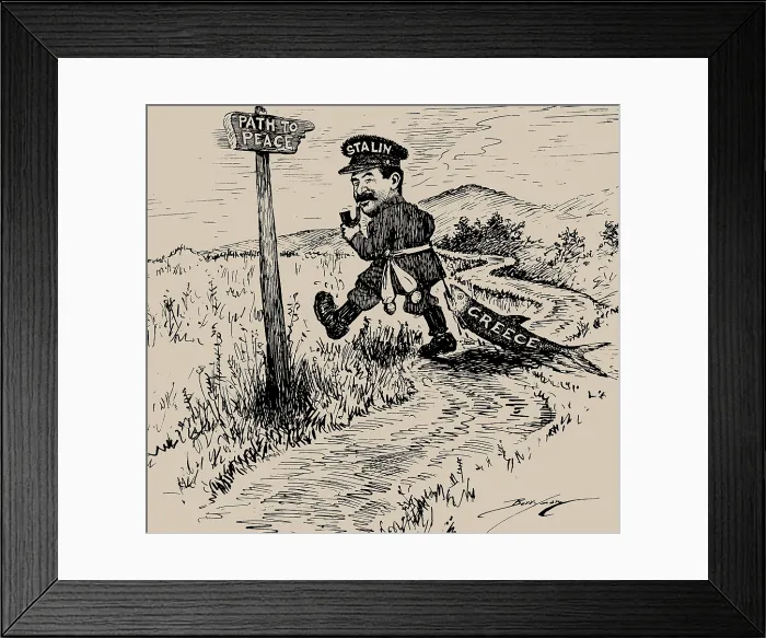 Framed Print : Path to Peace (The Evening Star, August 27, 1946), 1946. Creator: Berryman, Clifford K. (1869-1949) Framed Print : Path to Peace (The Evening Star, August 27, 1946), 1946. Creator: Berryman, Clifford K. (1869-1949)