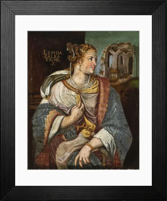 Framed Print : Portrait of Aemilia Lepida, wife of the Roman Emperor Galba, End of 16th century. Creator: Anonymous Framed Print : Portrait of Aemilia Lepida, wife of the Roman Emperor Galba, End of 16th century. Creator: Anonymous
