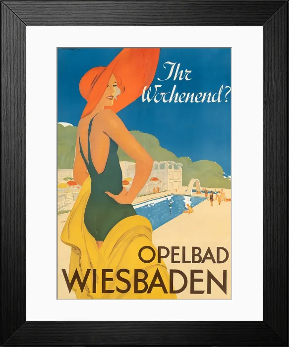 Framed Print : Your weekend? Opelbad Wiesbaden, 1934. Creator: Kohler, Georg Johann (1890-1944)