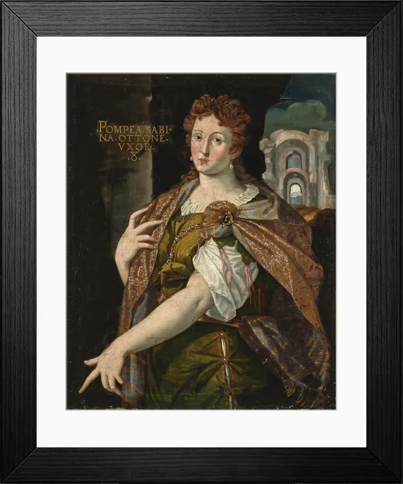 Framed Print : Portrait of Flavia Domitilla Major, wife of the Roman Emperor Vespasian, End of 16th century. Creator: Anonymous Framed Print : Portrait of Flavia Domitilla Major, wife of the Roman Emperor Vespasian, End of 16th century. Creator: Anonymous