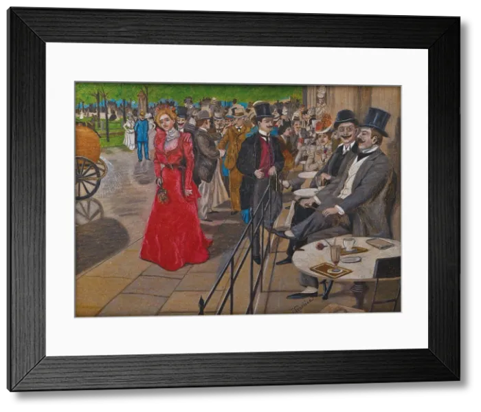 Framed Print : Cafe Kranzler - Unter den Linden in Berlin, c1890. Creator: Skarbina, Franz (1849-1910) Framed Print : Cafe Kranzler - Unter den Linden in Berlin, c1890. Creator: Skarbina, Franz (1849-1910)