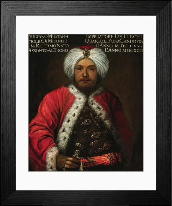 Framed Print : Portrait of Sultan Mustafa II (1664-1703), um 1700. Creator: Anonymous Framed Print : Portrait of Sultan Mustafa II (1664-1703), um 1700. Creator: Anonymous