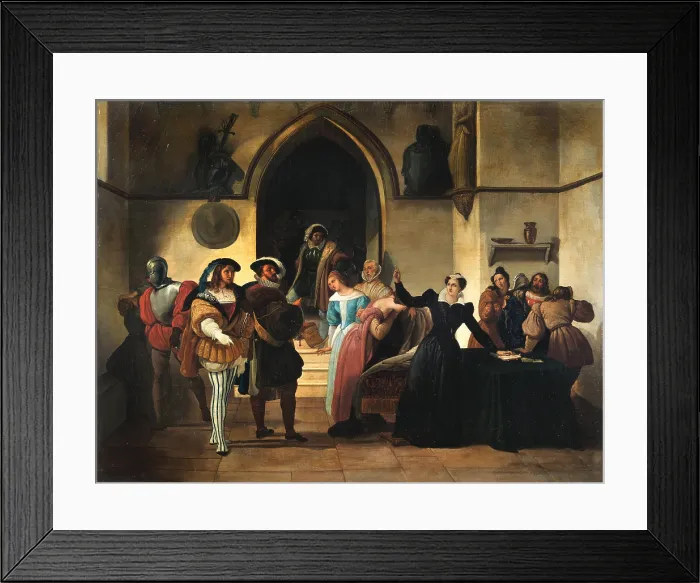 Framed Print : Mary Stuart is sentenced to death, c1827. Creator: Hayez, Francesco (1791-1882) Framed Print : Mary Stuart is sentenced to death, c1827. Creator: Hayez, Francesco (1791-1882)