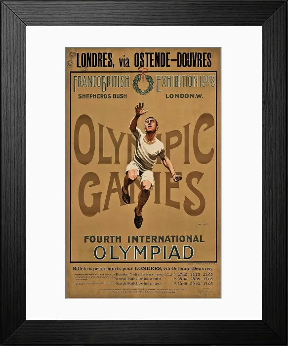 Framed Print : Fourth International Olympiad. London 1908, via Ostend or Dover!, 1908. Creator: Johnson, Alfred Edwin (1879-?) Framed Print : Fourth International Olympiad. London 1908, via Ostend or Dover!, 1908. Creator: Johnson, Alfred Edwin (1879-?)