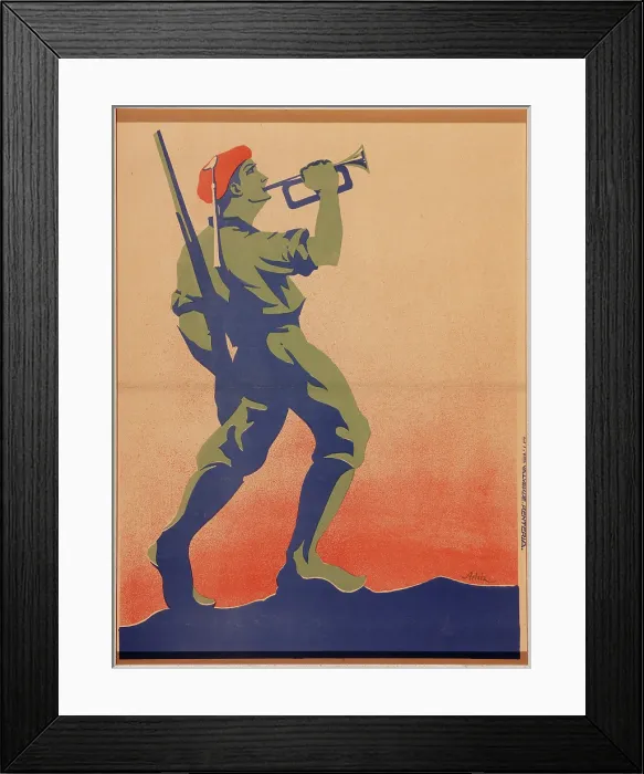Framed Print : Carlist Soldier Playing the Bugle, 1936-1937. Creator: Arlaiz (active 1936-1937) Framed Print : Carlist Soldier Playing the Bugle, 1936-1937. Creator: Arlaiz (active 1936-1937)