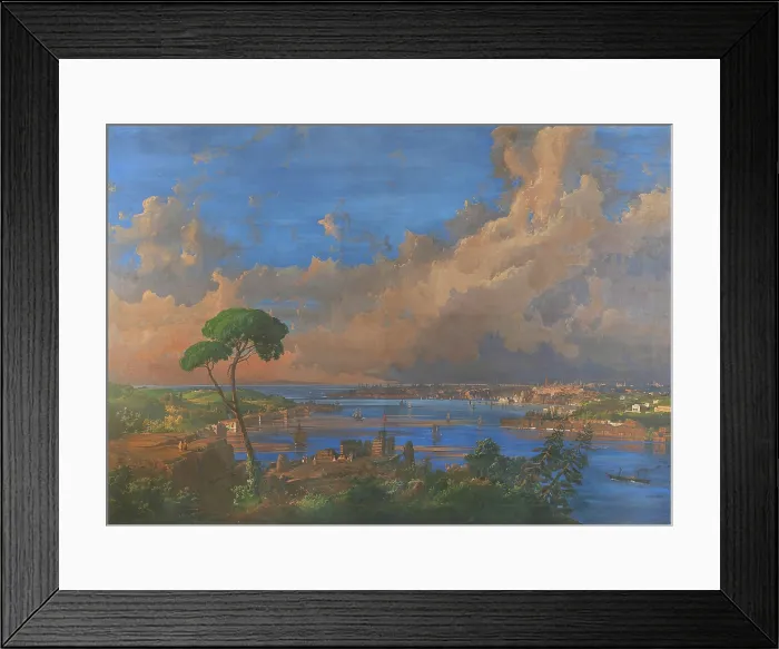 Framed Print : View of Istanbul, 1864. Creator: Caffi, Ippolito (1814-1866) Framed Print : View of Istanbul, 1864. Creator: Caffi, Ippolito (1814-1866)