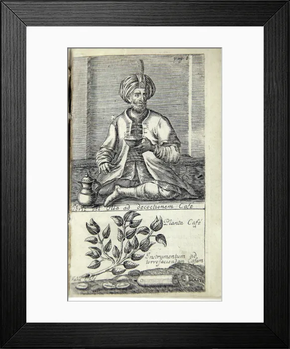 Framed Print : Illustration from 'The good use of tea, coffee and chocolate for the preservation and cure... 1687. Creator: Anonymous Framed Print : Illustration from 'The good use of tea, coffee and chocolate for the preservation and cure... 1687. Creator: Anonymous