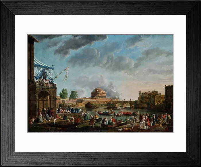 Framed Print : A Sporting Contest on the Tiber at Rome, 1750. Creator: Vernet, Claude Joseph (1714-1789) Framed Print : A Sporting Contest on the Tiber at Rome, 1750. Creator: Vernet, Claude Joseph (1714-1789)