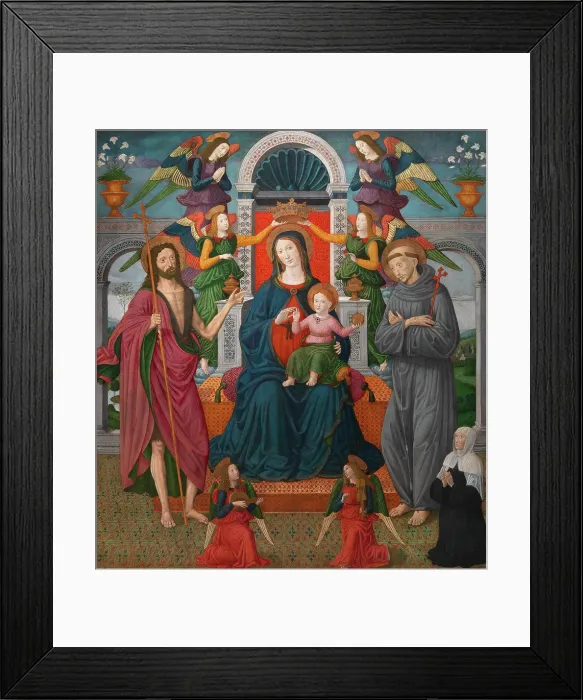 Framed Print : Pala Rigoli. Madonna and the Child enthroned between Saint John the Baptist, Saint Francis... Creator: Gozzoli, Benozzo (ca 1420-1497) Framed Print : Pala Rigoli. Madonna and the Child enthroned between Saint John the Baptist, Saint Francis... Creator: Gozzoli, Benozzo (ca 1420-1497)