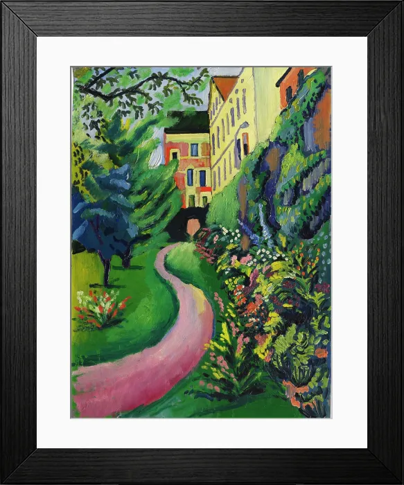Framed Print : Our garden with flowering borders, 1912. Creator: Macke, August (1887-1914) Framed Print : Our garden with flowering borders, 1912. Creator: Macke, August (1887-1914)