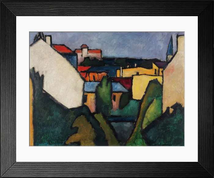 Framed Print : Houses, 1910. Creator: Kanoldt, Alexander (1881-1939) Framed Print : Houses, 1910. Creator: Kanoldt, Alexander (1881-1939)