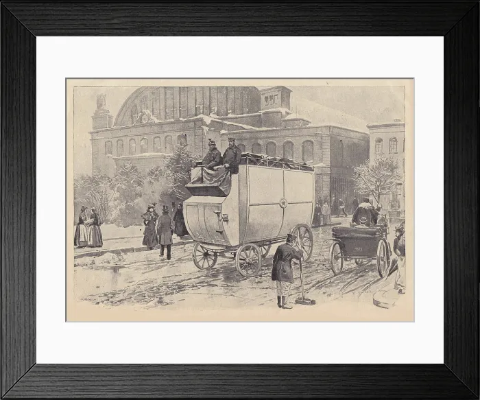 Framed Print : Electric Motor Post Car in Berlin, c1900. Creator: Thiel, Ewald (1855-?) Framed Print : Electric Motor Post Car in Berlin, c1900. Creator: Thiel, Ewald (1855-?)