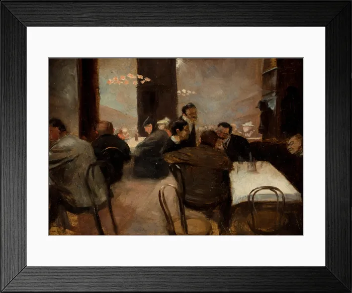 Framed Print : Evening in a Coffeehouse. Creator: Schneider-Didam, Wilhelm (1869-1928) Framed Print : Evening in a Coffeehouse. Creator: Schneider-Didam, Wilhelm (1869-1928)
