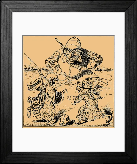 Framed Print : When two argue, the third is happy, 1894. Creator: Kaskeline, Friedrich (1863-1931) Framed Print : When two argue, the third is happy, 1894. Creator: Kaskeline, Friedrich (1863-1931)