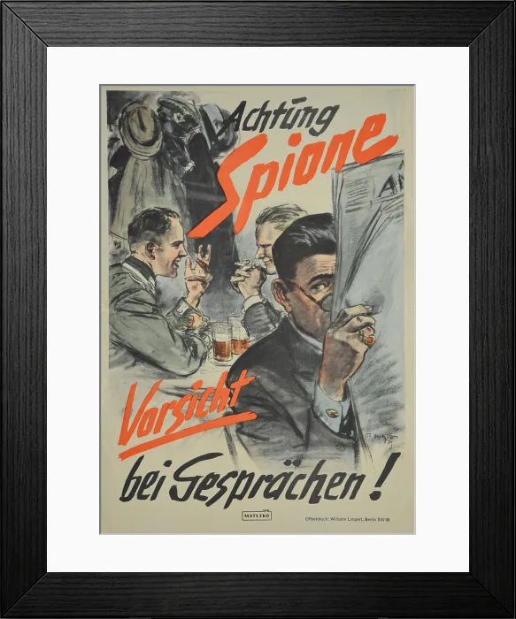 Framed Print : Attention: Spies, 1939. Creator: Matejko, Theo (1893-1946) Framed Print : Attention: Spies, 1939. Creator: Matejko, Theo (1893-1946)