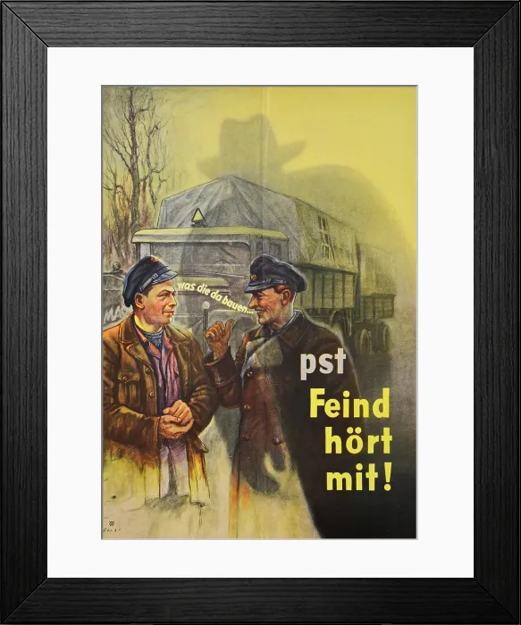Framed Print : Psst! The Enemy is Listening!, 1944. Creator: Stahl, Erich Ludwig (1882-1943) Framed Print : Psst! The Enemy is Listening!, 1944. Creator: Stahl, Erich Ludwig (1882-1943)